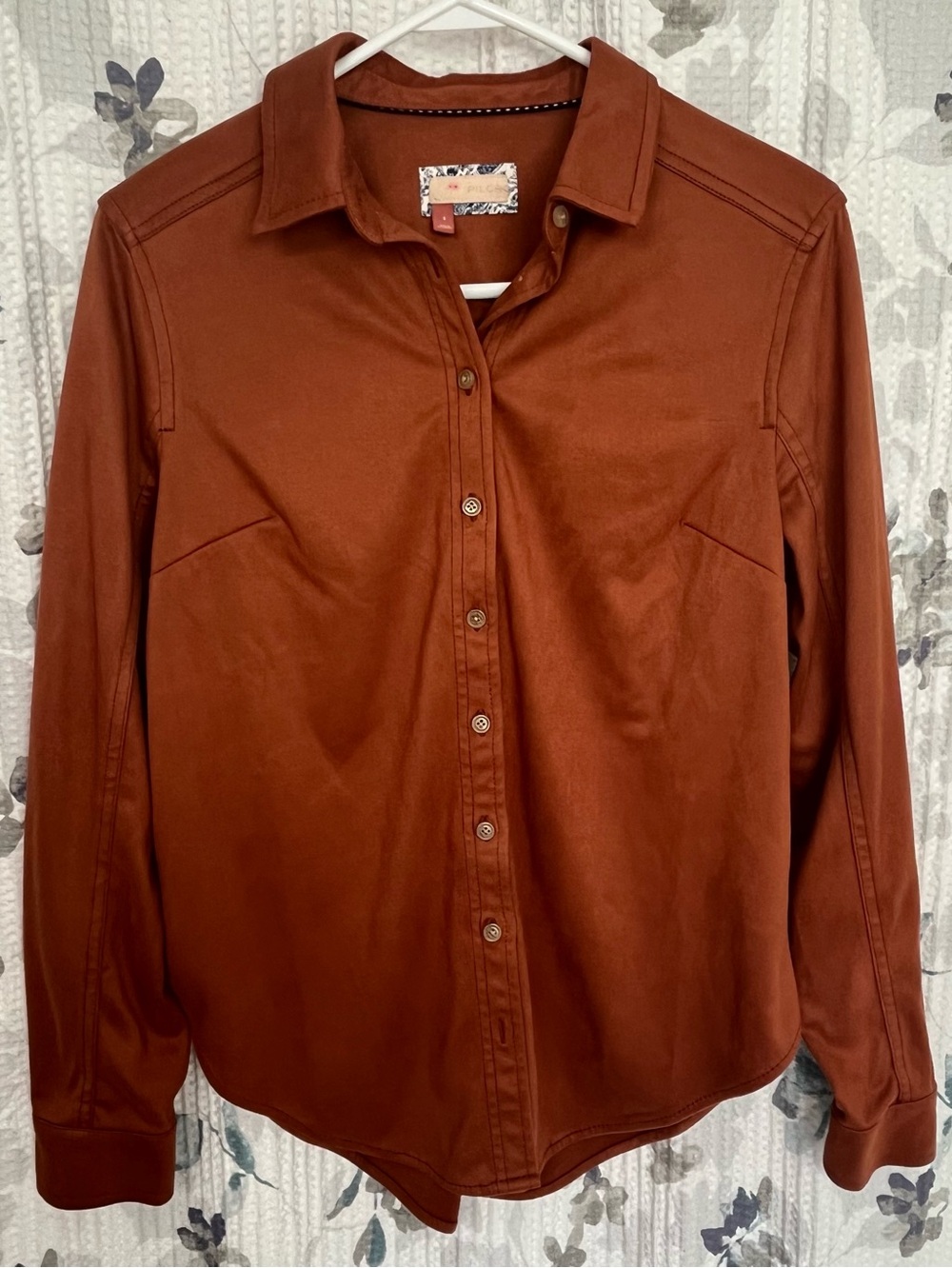 Anthropologie Pilcro Women’s Cowboy Core Cedar Faux Suede Shirt. Size Small